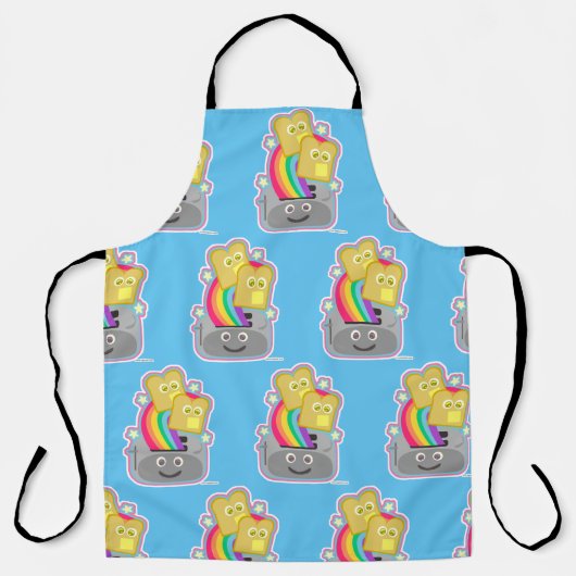 Kawaii Rainbow Toast Fun Pattern Schort (Voorkant)