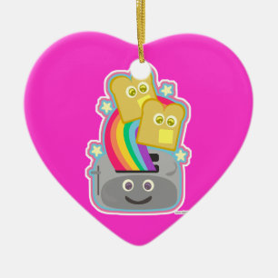 Kawaii Rainbow Toast Keramisch Ornament