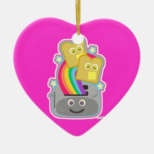 Kawaii Rainbow Toast Keramisch Ornament (Voorkant)