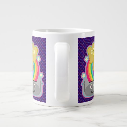 Kawaii Rainbow Toast Pattern Extra Grote Mok (Achterkant)