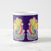 Kawaii Rainbow Toast Pattern Extra Grote Mok (Voorkant)