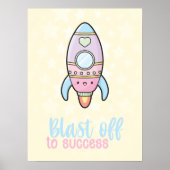 Kawaii-raket blaast weg naar een succesvolle motiv poster (Voorkant)