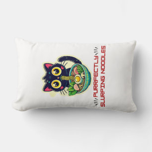 Kawaii Ramen Black Cat liefhebbers Japans Kussen