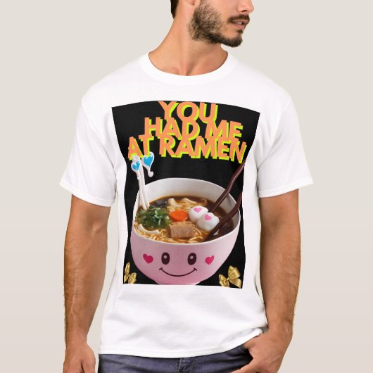 Kawaii Ramen Bowl T-Shirt - Tee de foin mignonne e (Devant)