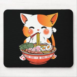 Kawaii Ramen Cat Anime Japanse voedselmeisjes Offi Muismat