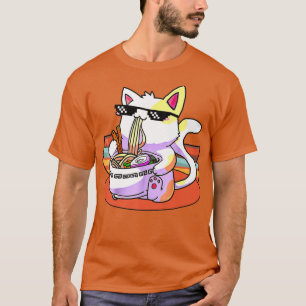 Kawaii Ramen Cat Japans Neko Noodle Gift T-shirt