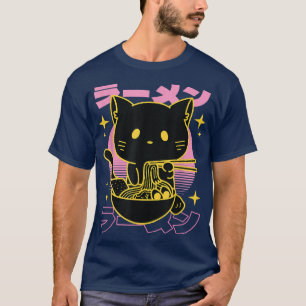 Kawaii Ramen Cat Otaku Anime Manga T-shirt