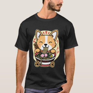 Kawaii Ramen Cute Anime Dog Corgi Japanse noedels T-shirt