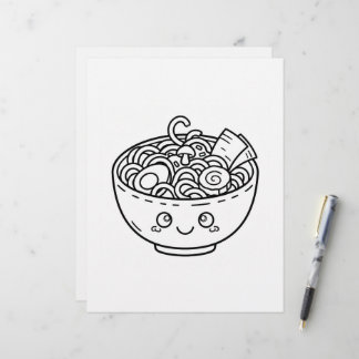 Kawaii Ramen Japanse Noedelkom Kleurplaat Briefhoofd