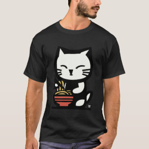 Kawaii Ramen Kat die Noedels Eet Schattig Japans E T-shirt
