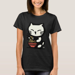 Kawaii Ramen Kat Eet Noedels Malse Japanse Eten T-shirt