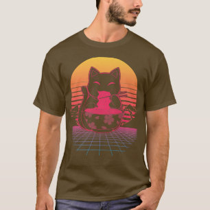 Kawaii Ramen Neko Retro Cat Japanse noodle Anime T-shirt