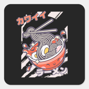Kawaii Ramen nodels Vierkante Sticker