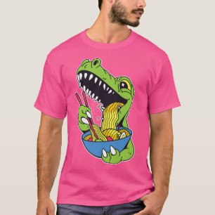 Kawaii ramen noodle Trex dinosaur Anime voor Manne T-shirt