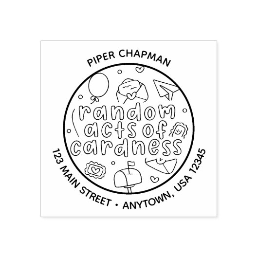 Kawaii Random Acts of Cardness Logo Stamp Rubberstempel (Afrduk)