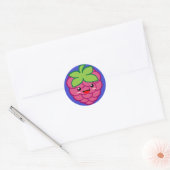 Kawaii Raspberry Ronde Sticker (Envelop)