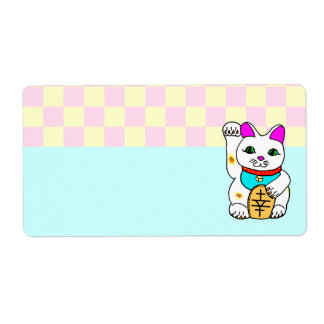 Kawaii Rave Lucky Cat Maneki Neko Etiket