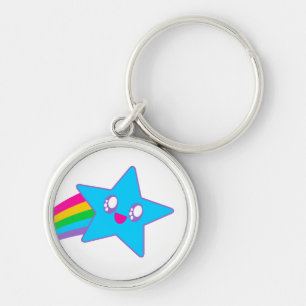 Kawaii Rave Neon Ster Regenboog Sleutelhanger