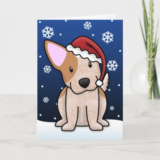 Kawaii Red Heeler Christmas Kaart (Voorkant)