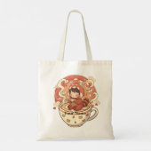 Kawaii Red Panda Coffee Canvas Tote Bag (Achterkant)