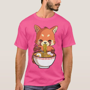 Kawaii Red Panda eet Japans Ramen T-shirt