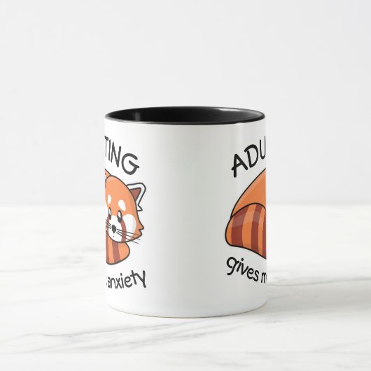 Kawaii Red Panda: Overdrijven geeft me angst Mok (Midden)