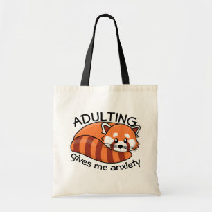 Kawaii Red Panda: Overdrijven geeft me angst Tote Bag