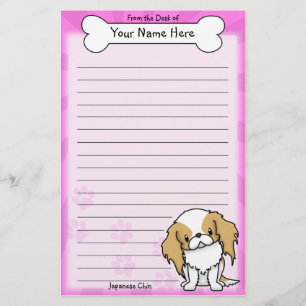 Kawaii Red & White Japanse Chin Stationery Briefpapier