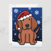 Kawaii Redbone Coonhound Christmas Briefkaart (Voorkant / Achterkant)