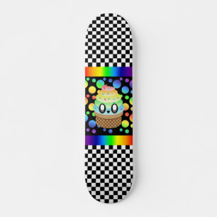 Kawaii Regenboog Ijsje Schachbrett Skateboard