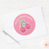 Kawaii Regenboog Kersen Ronde Sticker (Envelop)
