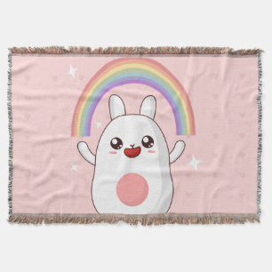 Kawaii regenboogklier deken