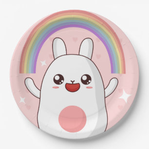 Kawaii regenboogklier papieren bordje