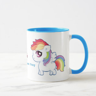 Kawaii regenboogvisserij - pony - Gepersonaliseerd Mok