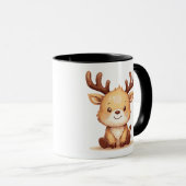 Kawaii Reindeer Christmas Holiday Coffee Mug (Devant droit)