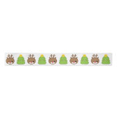 Kawaii Reindeer & kerstboom Ribbon Lint (Voorkant)