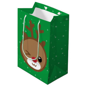 Kawaii Reindeer kerstcadeau Medium Cadeauzakje
