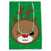 Kawaii Reindeer kerstcadeau Medium Cadeauzakje (Achterkant)