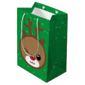 Kawaii Reindeer kerstcadeau Medium Cadeauzakje (Achterkant Gekanteld)