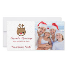 Kawaii Reindeer-kerstfotokaarten