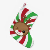 Kawaii Reindeer Kerstmis Stocking Kleine Kerstsok (Voorkant (Hangend))