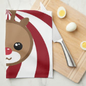 Kawaii Reindeer Kitchen Towel Theedoek (Quarter Fold)