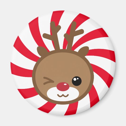 Kawaii Reindeer Magnet Magneet (Voorkant)