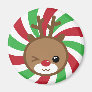 Kawaii Reindeer Magnet Magneet