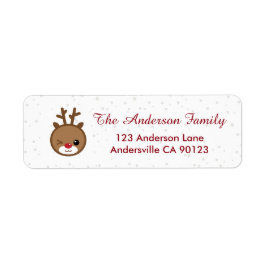 Kawaii Reindekerst Adresetiketten Etiket