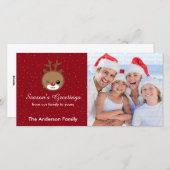 Kawaii Rendier Kerst Foto Kaarten (Voorkant / Achterkant)