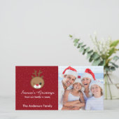 Kawaii Rendier Kerst Foto Kaarten (Staand voorkant)