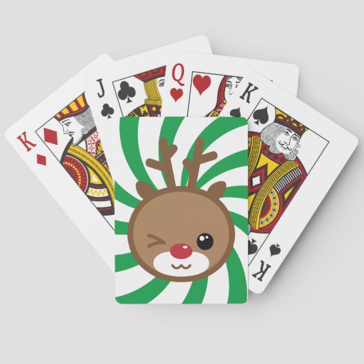 Kawaii rendierenkaarten pokerkaarten (Achterkant)