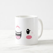 Kawaii - Réveillé rose - Face Mug (Devant droit)
