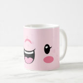 Kawaii - Réveillé rose - Face Mug (Devant droit)